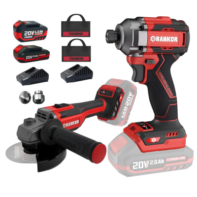 Combo amoladora inalambrica + atornillador de impacto industrial Rankor1