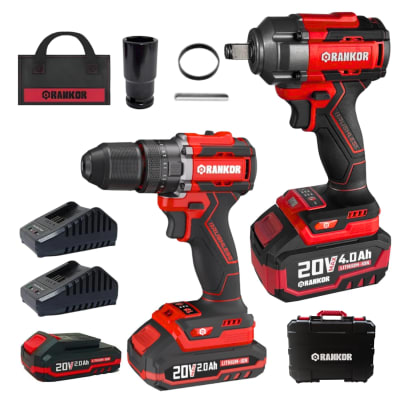 Taladro Percutor 70nm + Llave de Impacto 500nm 20v Rankor