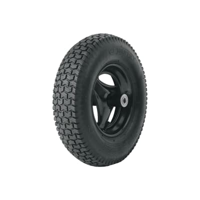 Llanta completa neumática 16'' incluye eje y baleros Truper