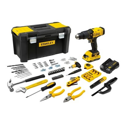 Kit Taladro Percutor Stanley 20V + 1 bat + Caja + 119Pzs