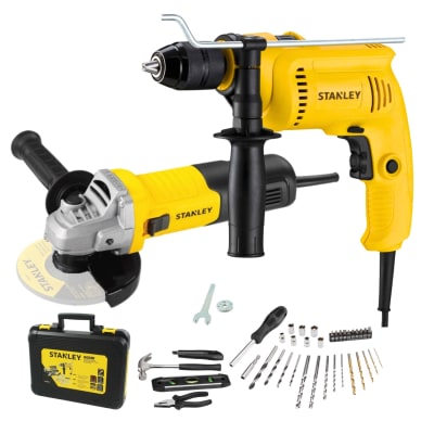 Taladro percutor 600w + amoladora 4½