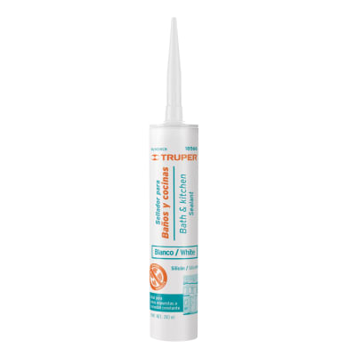 Silicona blanca para baños y cocinas, 250 ml, Truper