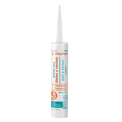 Silicona translúcida para baños y cocinas, 250 ml, Truper