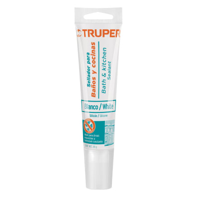 Silicona blanca para baños y cocinas, 85 g, Truper
