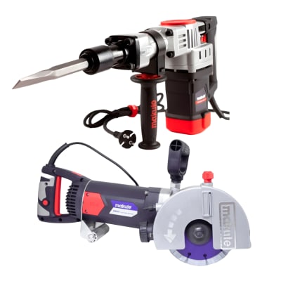 Ranuradora de concreto 2400w + Martillo demoledor 1900W Makute