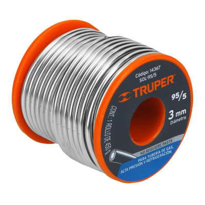 Estaño Soldadura con núcleo resina 95/5, tubería de gas, 450 g