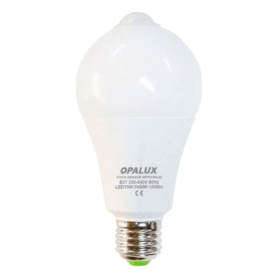 Foco LED con sensor de movimiento 15W luz calida Opalux1