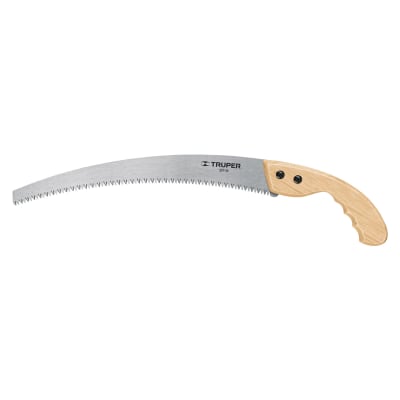 Serrucho de poda 14'' hoja curva 6 dpp mango madera Truper1