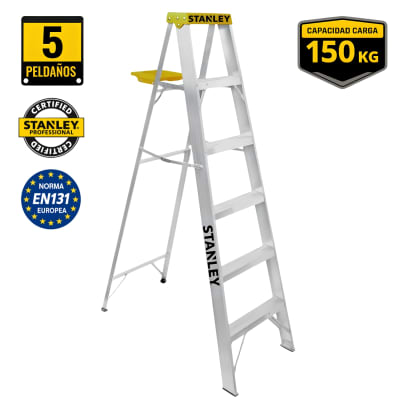 Escalera tipo tijera de aluminio 5 peldaños Stanley