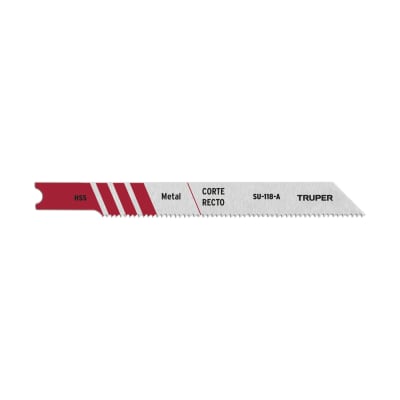 Blíster con 5 hojas de sierra 24 DPP zanco ´´U´´ corte recto metal Truper