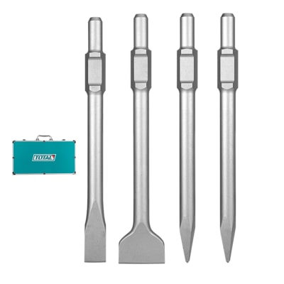 Set de Cinceles Sds HEX 400mm + 4pcs en Maletin Aluminio Total1