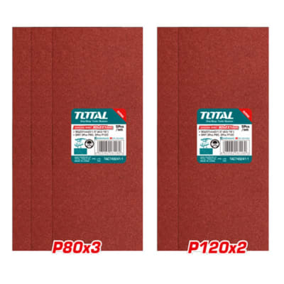Set de Lijas 90x231mm 3xP80 2xP120 5pcs Total1