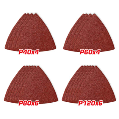 Set de Lijas Triangular 80mm 6'' 20pcs Total