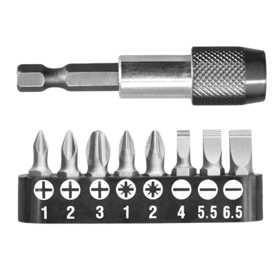 Set de puntas para destornillador magnetico 9 piezas total