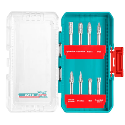 Set de Fresas de Carburo de Tungteno 6mm 8pcs con Estuche Total1