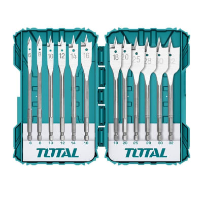 Set de brocas planas para madera 12 piezas Total