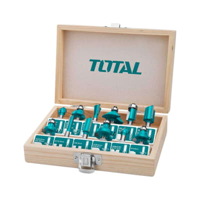 SET DE FRESAS 6MM 12PZS PARA RUTEADORA FRESADORA TOTAL