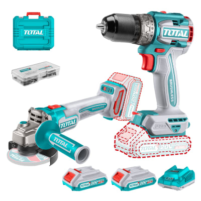 Taladro atornillador 60nm + Amoladora Total TAGLI21154-TDLI20602