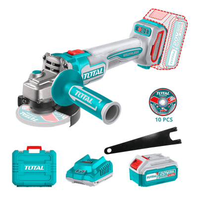 Amoladora 20v incluye bateria 4Ah y cargador Total1