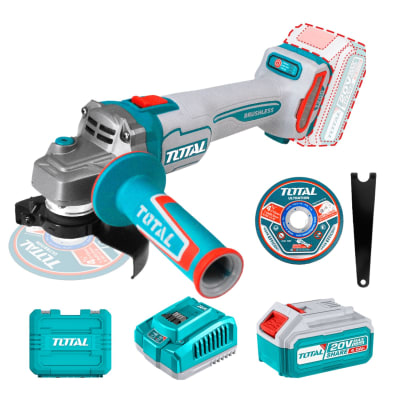 Amoladora inalambrica 20v + batería 4ah y cargador Total1