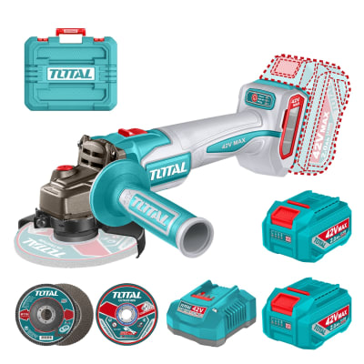 Amoladora inalambrica 1080w 4 1/2'' + 2 batería y cargador 42v total