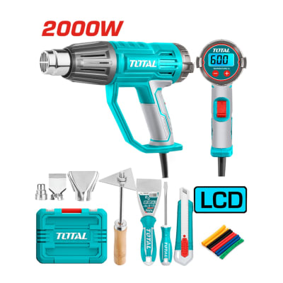 Pistola de Calor Digital 2000w + Accesorios + Maletín Total