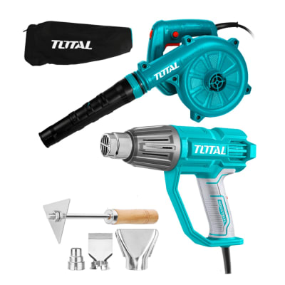 Pistola de calor graduable 2000w con accesorios + Sopladora aspiradora 650w Total1