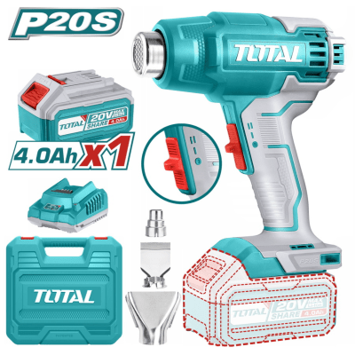Pistola de calor 20v Inalámbrica bateria 4Ah Total2
