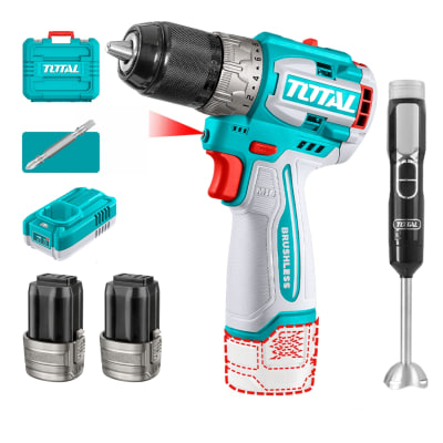 Combo Taladro Atornillador 60nm 16v + Batidora Recarg. Total1