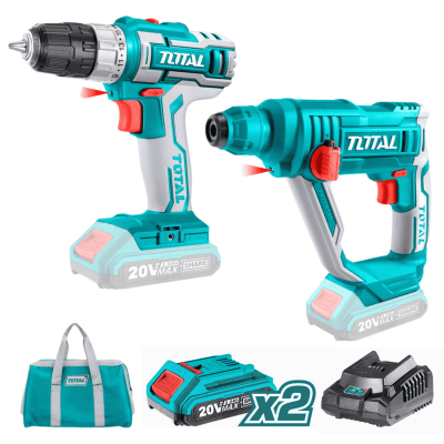 Combo Rotomartillo + taladro atornillador 20v Total1