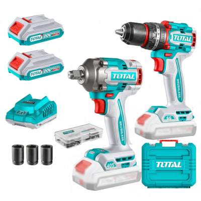 Combo taladro percutor 66nm + llave de impacto 405nm Total