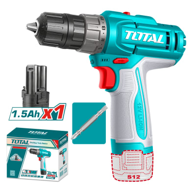 Taladro Atornillador 12v 20nm + Batería tipo C Mango Ergonomico Total