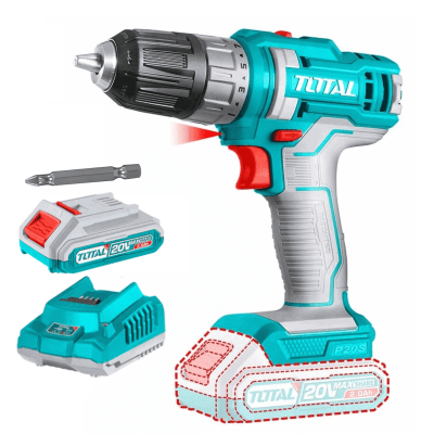 Taladro atornillador 20v 45 Nm incluye bateria y cargador Total1