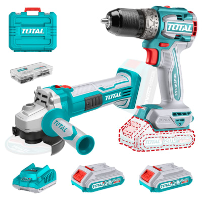 Taladro atornillador 60nm + Amoladora Total