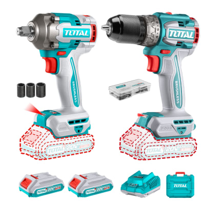 Taladro atornillador 60nm + Llave de impacto 400nm Total1