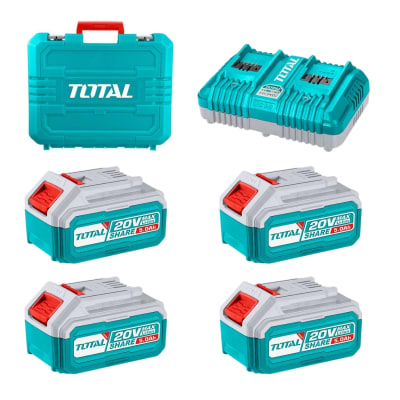 Combo 4 baterías 5ah + cargador industrial Total1