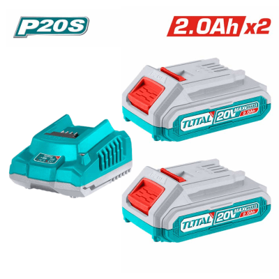 Combo 2 baterías 20v 2ah + cargador Total