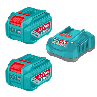 Combo de 2 Batería 2.5 Amp + Cargador Rápido 42v Total1