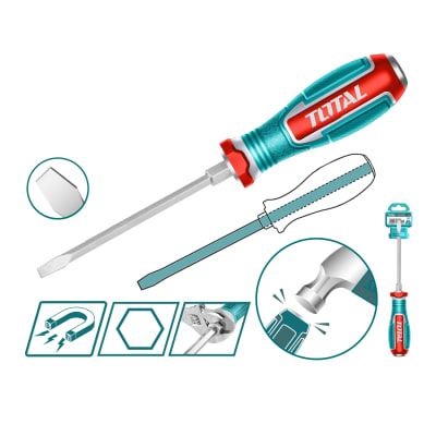 Desarmador de Golpe Plano S2 SL6.5x150mm Hex Magnetico Total1