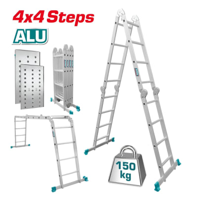 Escalera multiposicion 16 peldaños incluye plataformas Total1
