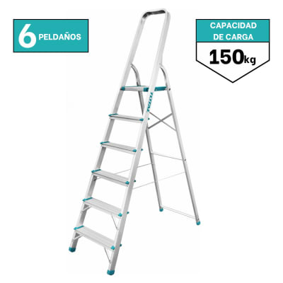 Escalera tubular 6 peldaños soporta 150kg Total