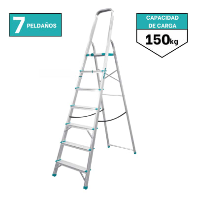 Escalera tubular 7 peldaños soporta 150kg Total