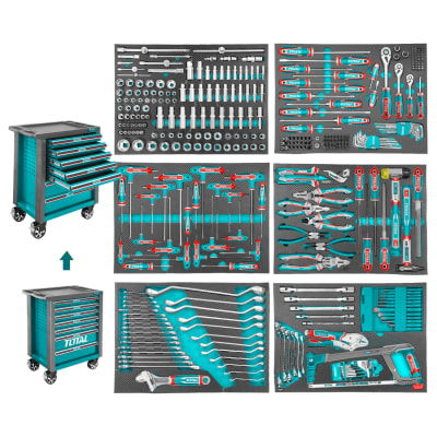 Gabinete porta herramientas 356 piezas industrial Total1