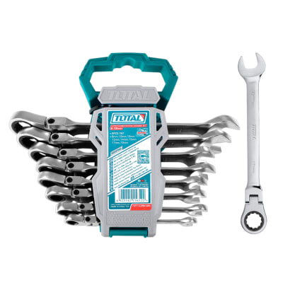 Set de Llaves Combinadas con Ratchet Flexible 8pcs Total1