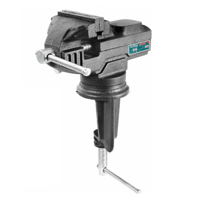 Tornillo de banco con base giratoria 60mm soporta 100Kg Total1