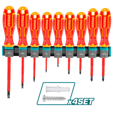 Juego de 9 desarmadores dieléctricos Total1
