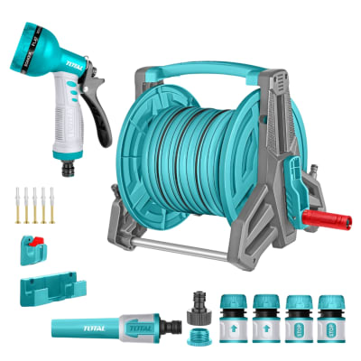 Pistola de Riego 9 funciones + manguera 20mts + conectores Total1