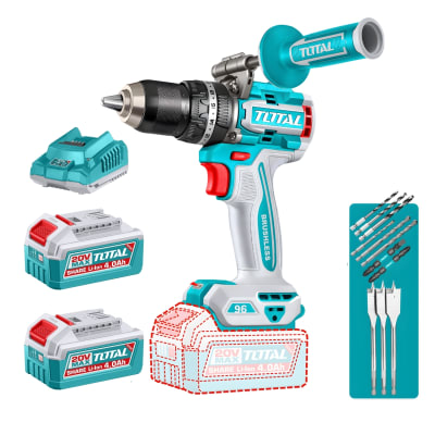 Taladro Atornillador Percutor 96nm + 2 baterías 4ah Industrial total