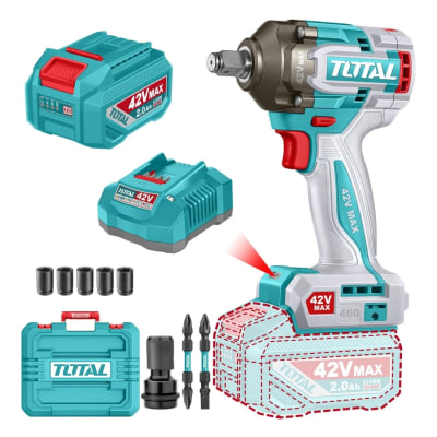 Llave de Impacto 1/2'' 460Nm + 1 Batería y Cargador 42v Total1