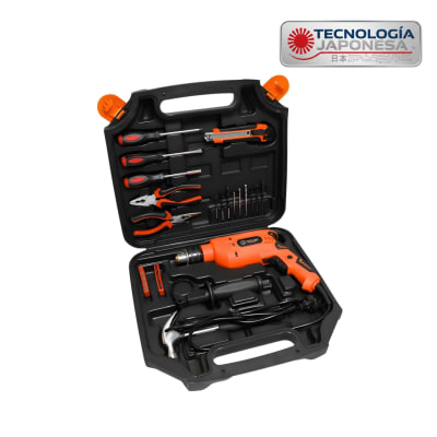 Taladro percutor 650w + 38 herramientas Toyaki